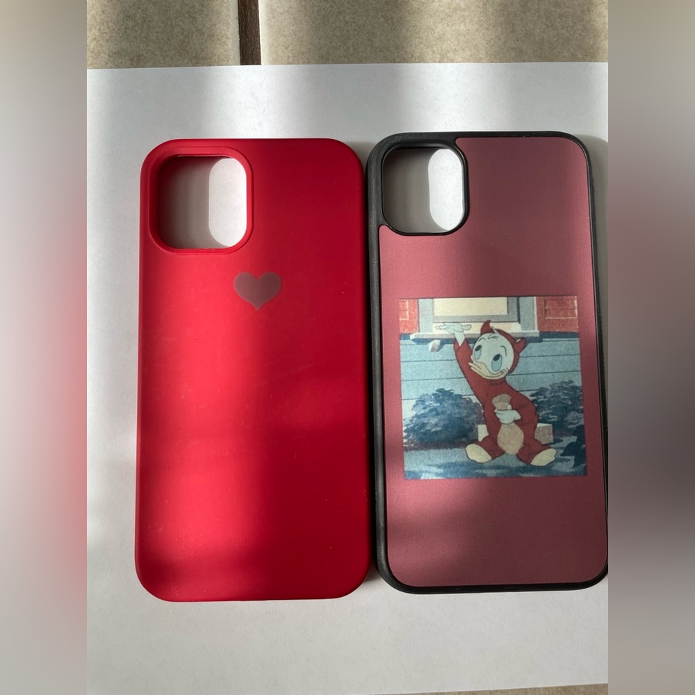 iphone 11 red heart and donald duck
